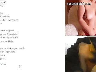Heisse Frau wichst den Schwanz vor der Kamera - Amateur Webcam Girl mit dicken Titten beim pov Sex vor der Kamera